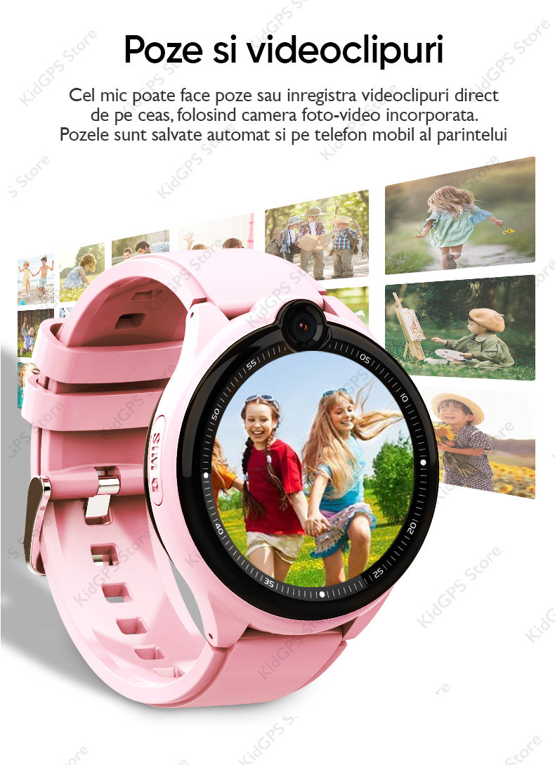 Ceas smartwatch GPS copii Techone KT26, Roz Ceas smartwatch GPS copii Techone KT26, Roz